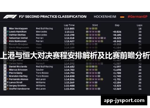 上港与恒大对决赛程安排解析及比赛前瞻分析